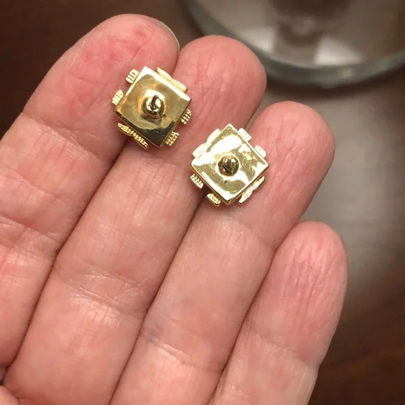 Tory Burch gold tone signature post earrings - Picture 5 of 7